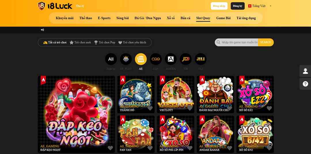 Sản phẩm cá cược đa dạng và trả thưởng cao là lợi thế bất bại của 18Luck