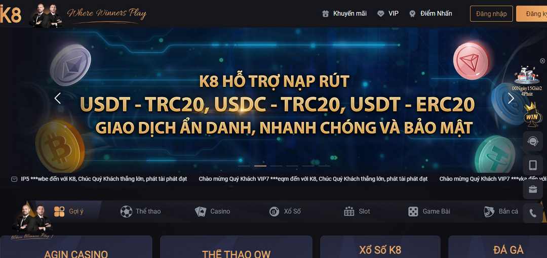 Số lượng trò chơi giải trí đa dạng tại K8