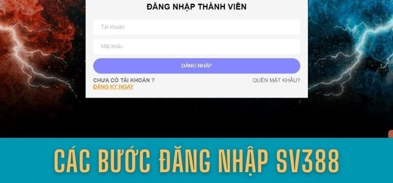 Thao tác đăng nhập tài khoản thành viên tại SV388 